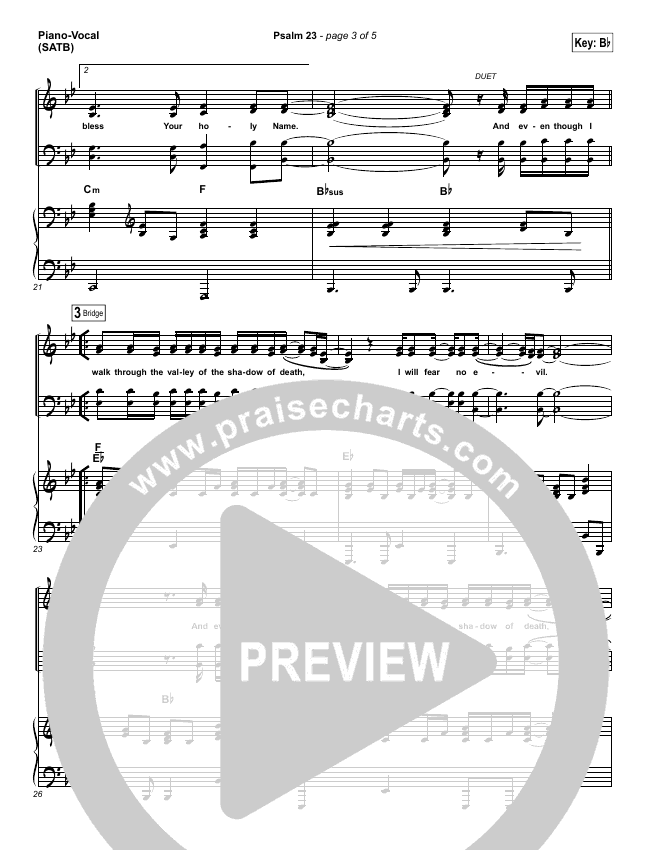 Psalm 23 Surely Goodness Piano Vocal Satb Shane Shane The Worship Initiative Praisecharts