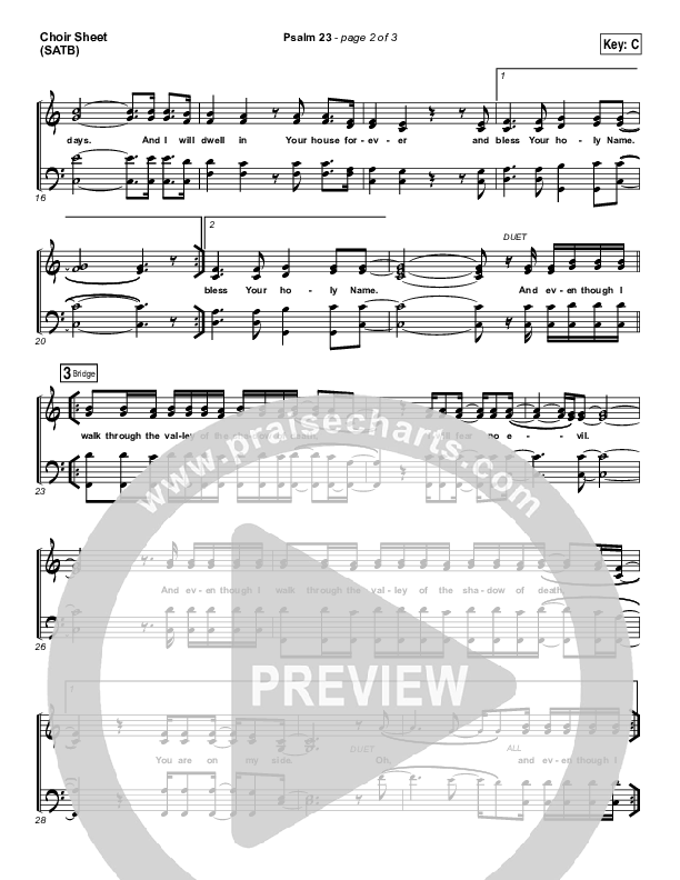 Psalm 23 (Surely Goodness) Choir Sheet (SATB) (Shane & Shane / The Worship Initiative)
