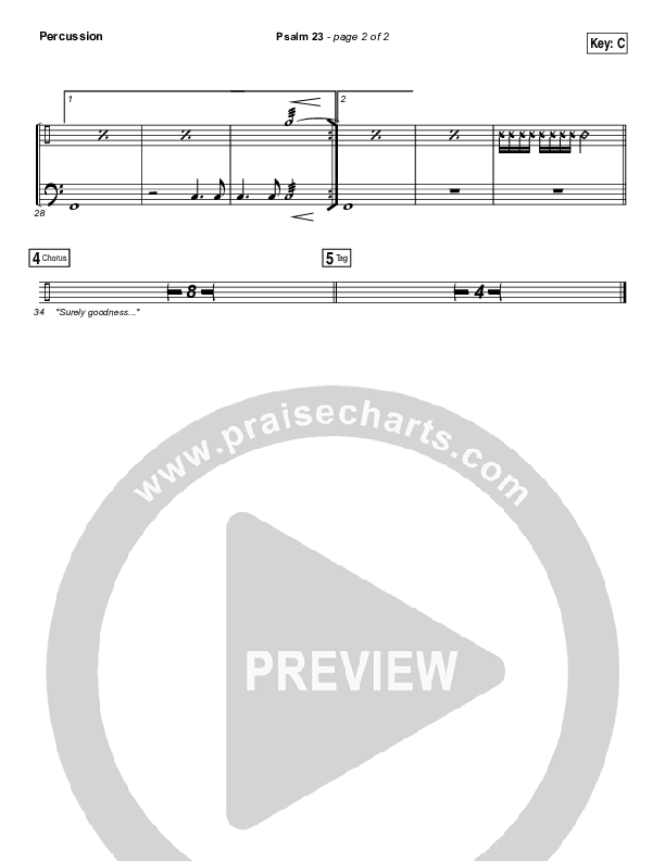 Psalm 23 (Surely Goodness) Percussion (Shane & Shane / The Worship Initiative)