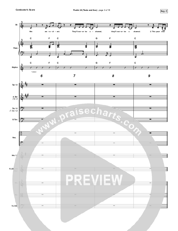 Psalm 34 (Taste and See) Conductor's Score (Shane & Shane / The Worship Initiative)