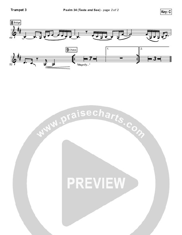 Psalm 34 (Taste and See) Trumpet 3 (Shane & Shane / The Worship Initiative)