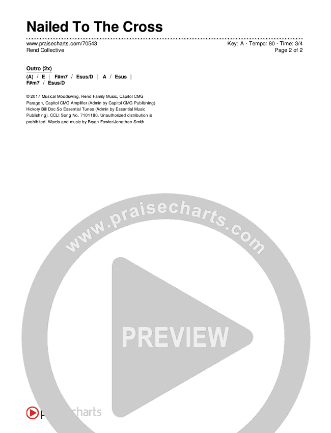 Nailed To The Cross Chords & Lyrics (Rend Collective)