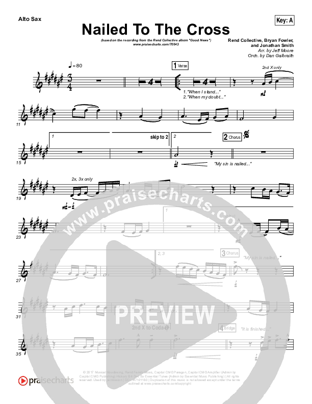 Nailed To The Cross Alto Sax (Rend Collective)