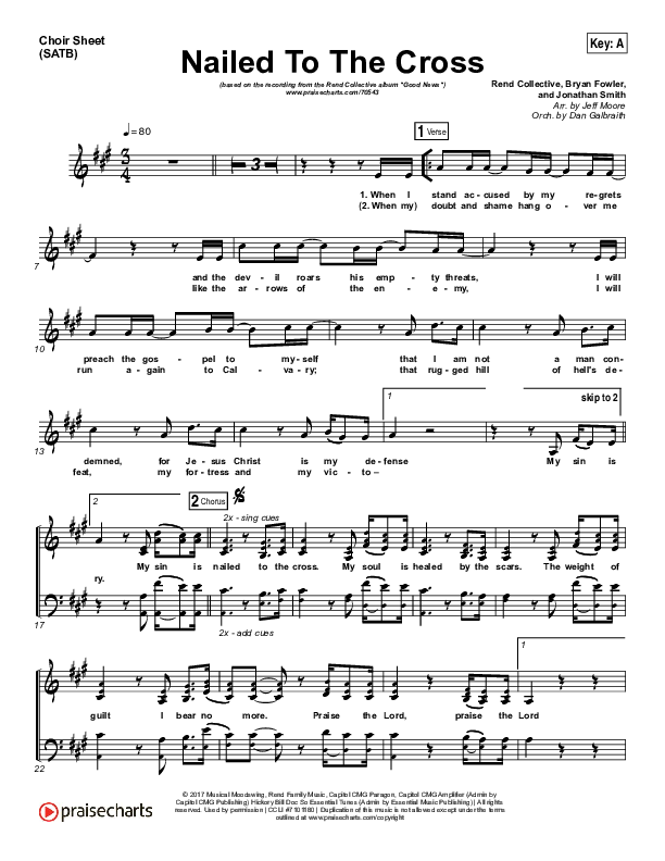 Nailed To The Cross Choir Vocals (SATB) (Rend Collective)