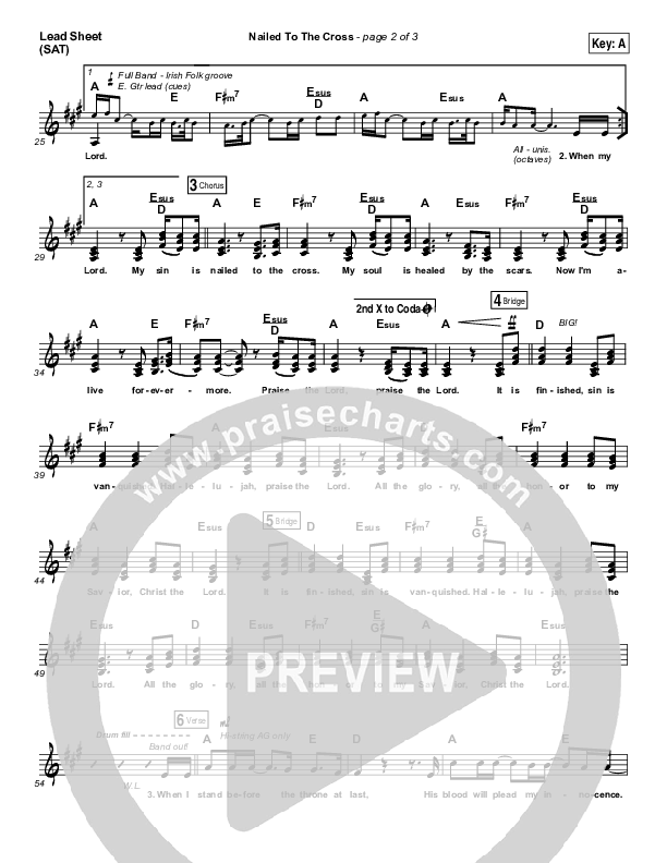 Nailed To The Cross Lead Sheet (SAT) (Rend Collective)