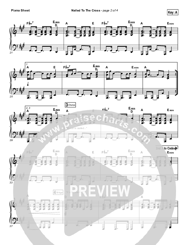 Nailed To The Cross Piano Sheet (Rend Collective)