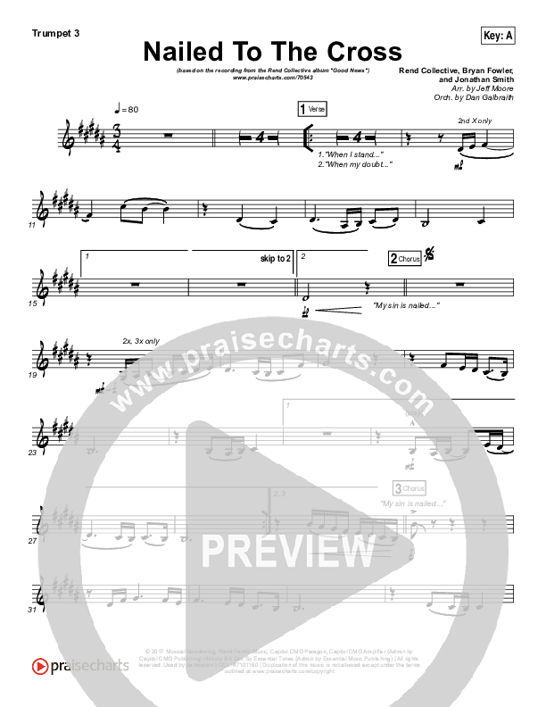 Nailed To The Cross Trumpet 3 (Rend Collective)