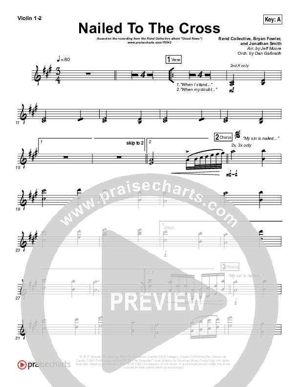 Nailed To The Cross Violin 1/2 (Rend Collective)