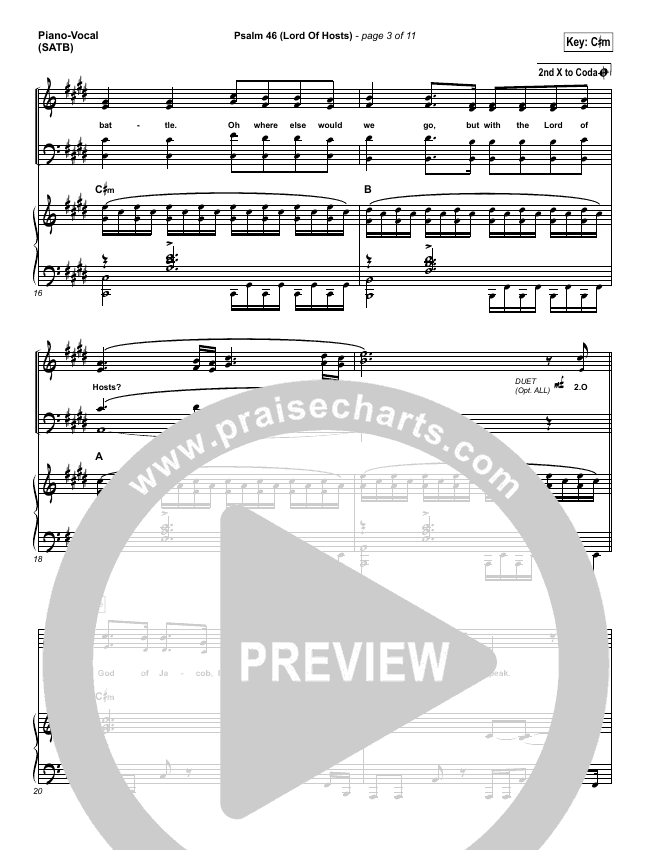 Psalm 46 (Lord Of Hosts) Sheet Music PDF (Shane &amp; Shane / The Worship ...