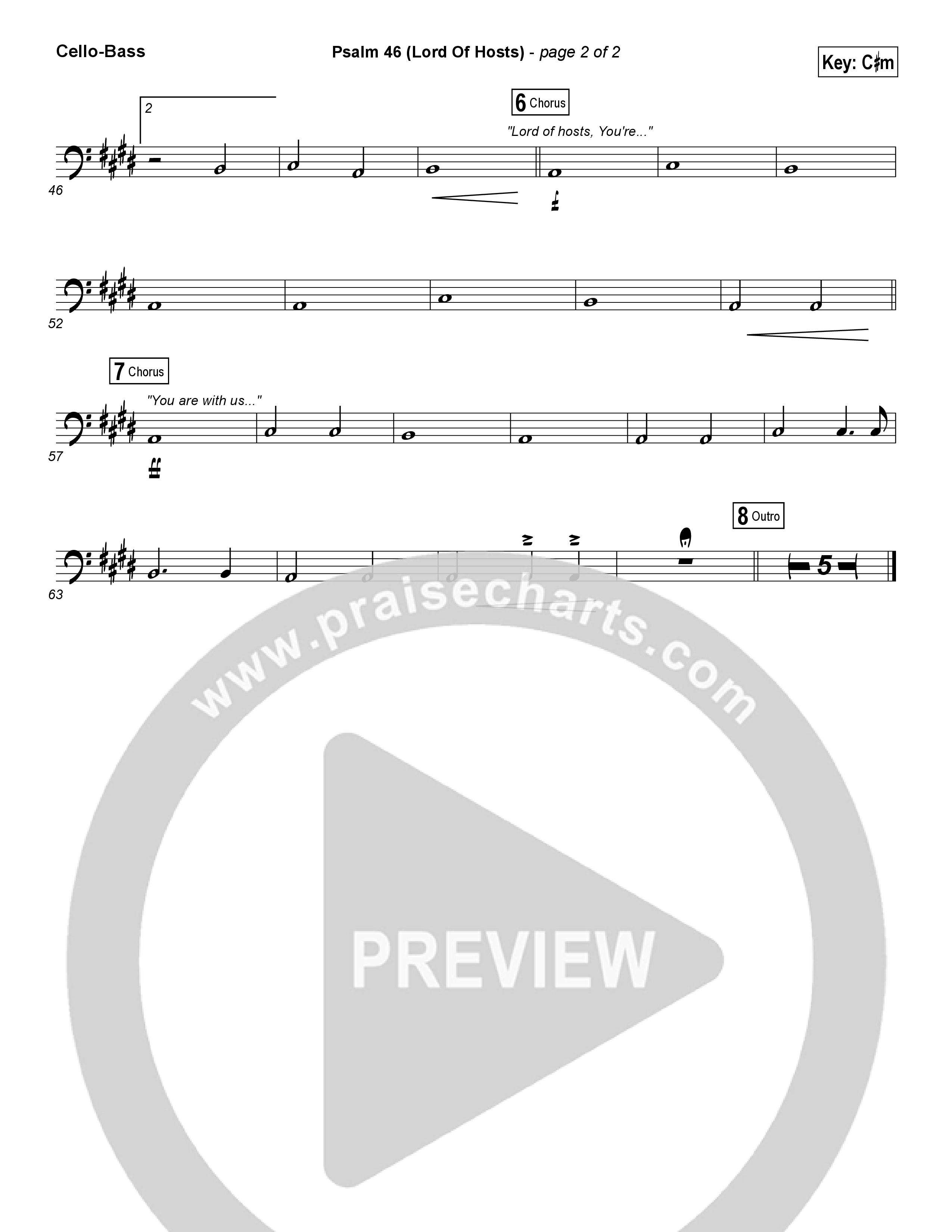 Psalm 46 (Lord Of Hosts) Cello/Bass (Shane & Shane / The Worship Initiative)