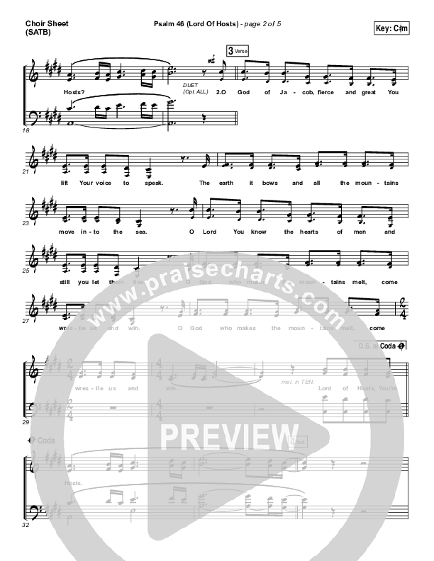 Psalm 46 (Lord Of Hosts) Choir Vocals (SATB) (Shane & Shane / The Worship Initiative)