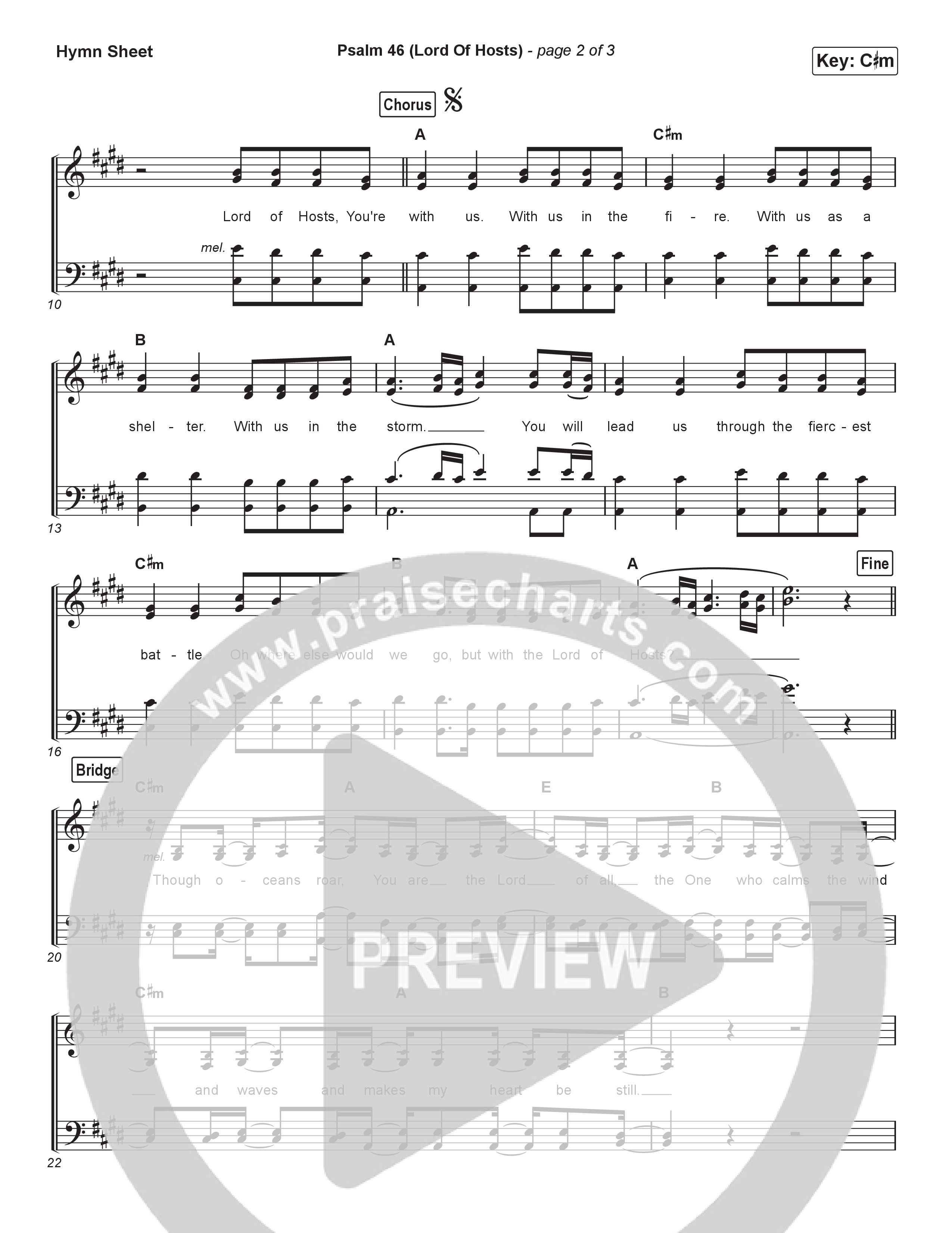 Psalm 46 (Lord Of Hosts) Hymn Sheet (Shane & Shane / The Worship Initiative)