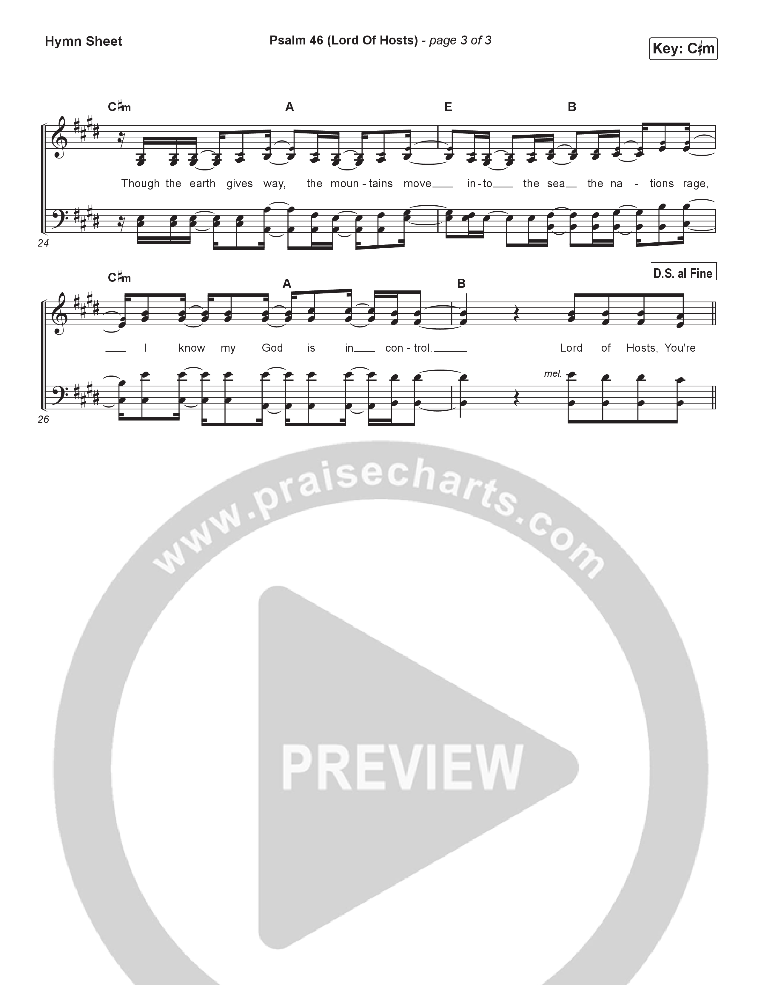 Psalm 46 (Lord Of Hosts) Hymn Sheet (Shane & Shane / The Worship Initiative)