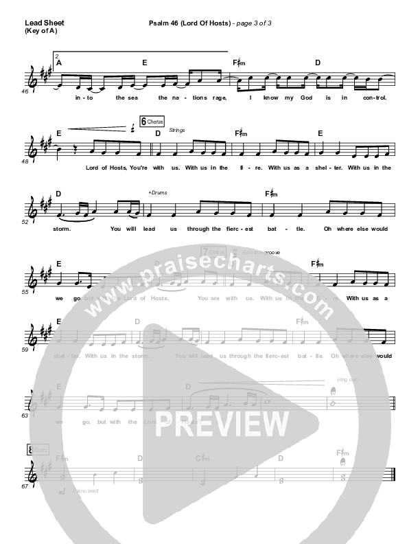 Psalm 46 (Lord Of Hosts) Lead Sheet (Melody) (Shane & Shane / The Worship Initiative)