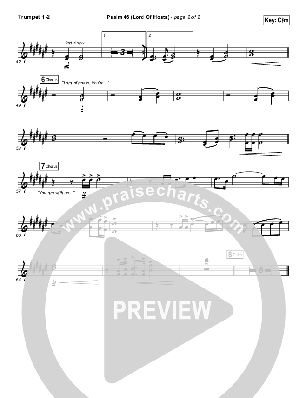Psalm 46 (Lord Of Hosts) Trumpet 1,2 (Shane & Shane / The Worship Initiative)