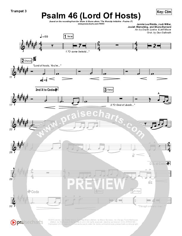 Psalm 46 (Lord Of Hosts) Trumpet 3 (Shane & Shane / The Worship Initiative)