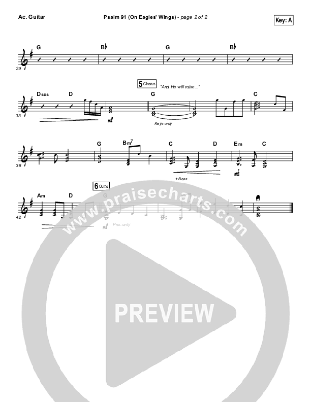 Psalm 91 (On Eagle's Wings) Acoustic Guitar (Shane & Shane / The Worship Initiative)