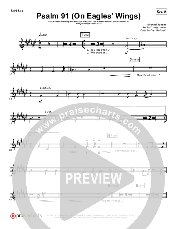 Psalm 91 (On Eagle's Wings) Bari Sax (Shane & Shane / The Worship Initiative)