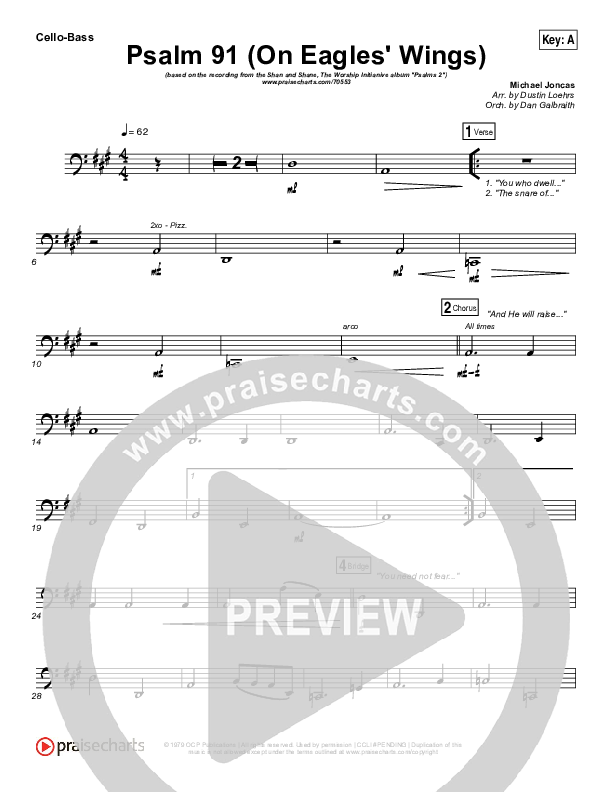 Psalm 91 (On Eagle's Wings) Cello/Bass (Shane & Shane / The Worship Initiative)