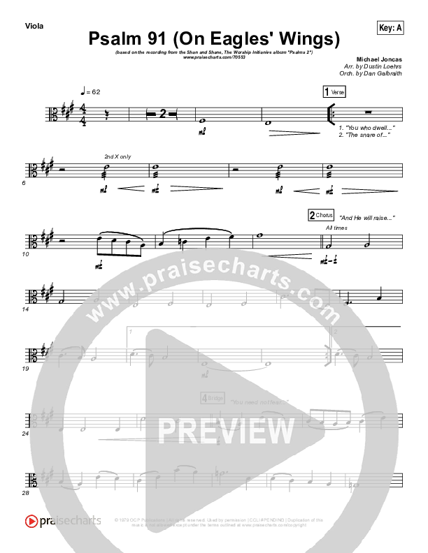 Psalm 91 (On Eagle's Wings) Viola (Shane & Shane / The Worship Initiative)