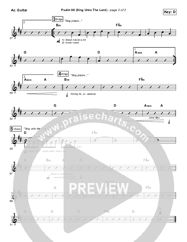 Psalm 98 (Sing Unto The Lord) Acoustic Guitar (Shane & Shane / The Worship Initiative)