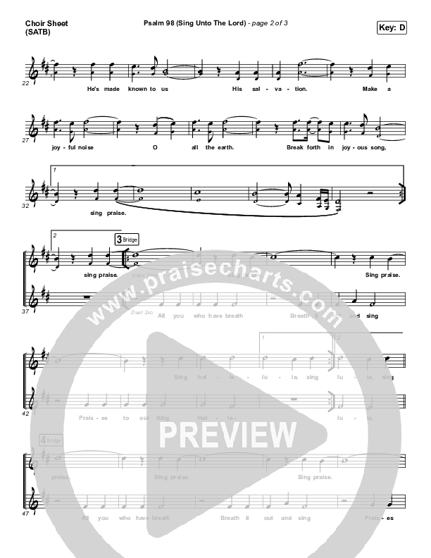 Psalm 98 (Sing Unto The Lord) Choir Sheet (SATB) (Shane & Shane / The Worship Initiative)