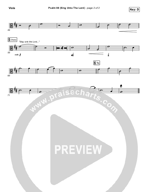 Psalm 98 (Sing Unto The Lord) Viola (Shane & Shane / The Worship Initiative)