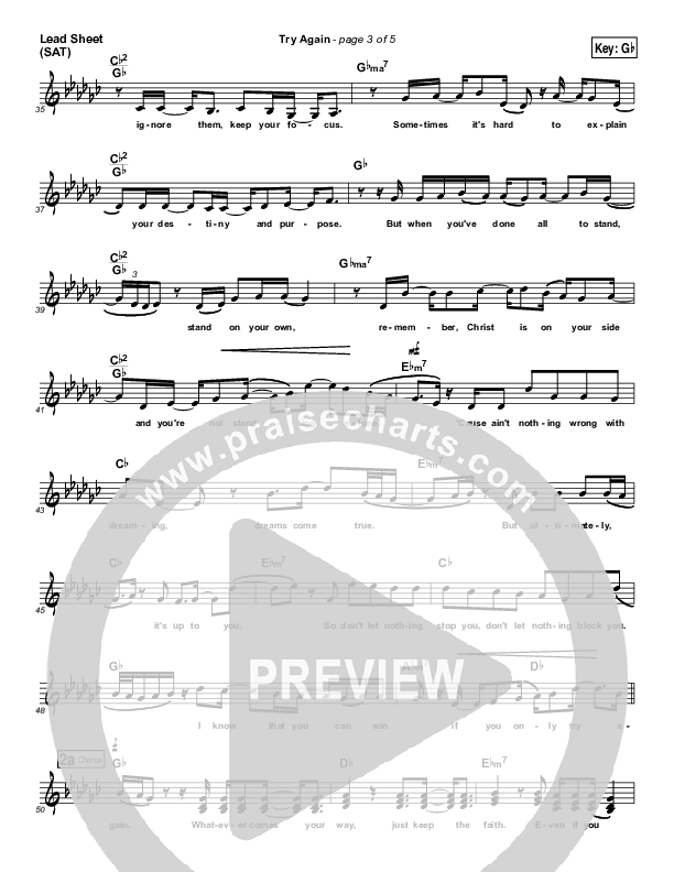 Try Again Lead Sheet (SAT) (Melinda Watts)