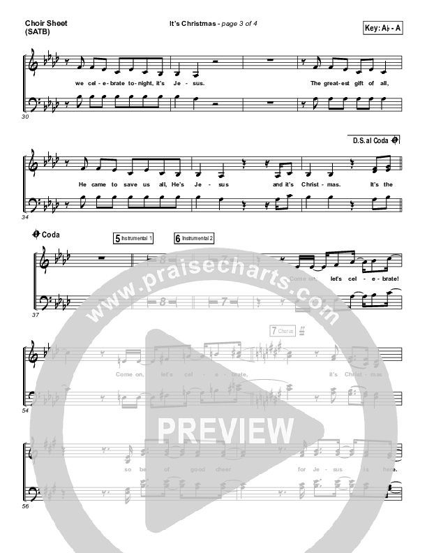 It's Christmas Choir Sheet (SATB) (Planetshakers / Joth Hunt)