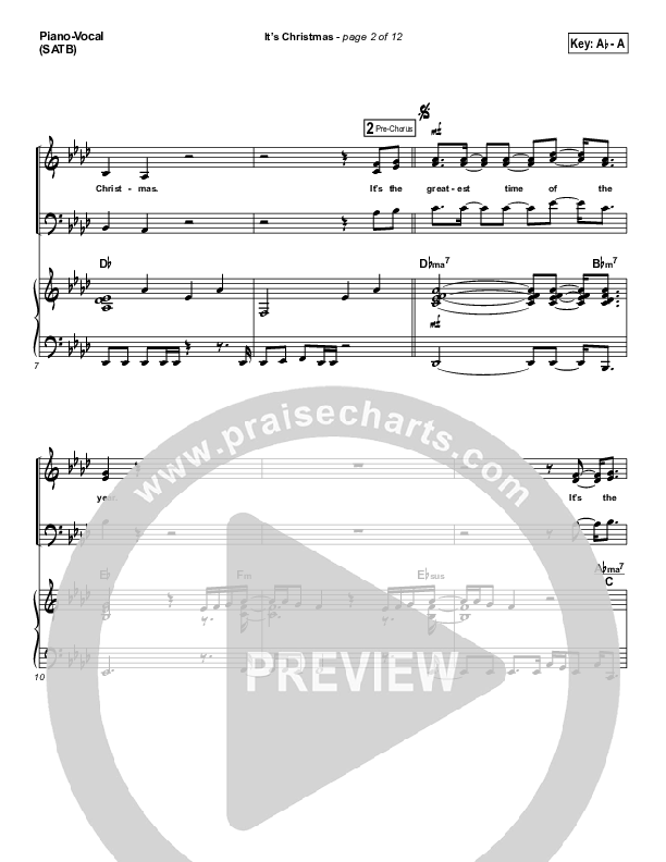 It's Christmas Piano/Vocal (SATB) (Planetshakers / Joth Hunt)