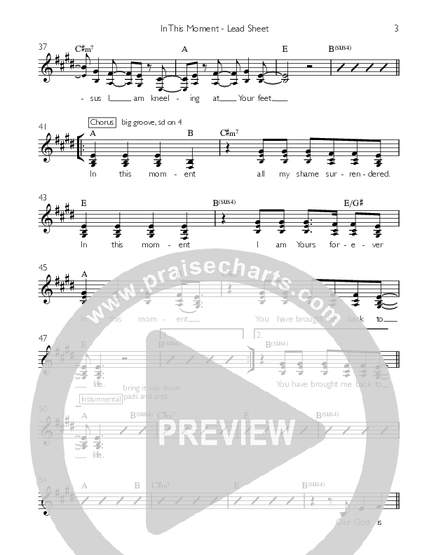 In This Moment (Live) Lead Sheet (Valley Worship / Maharasyi)