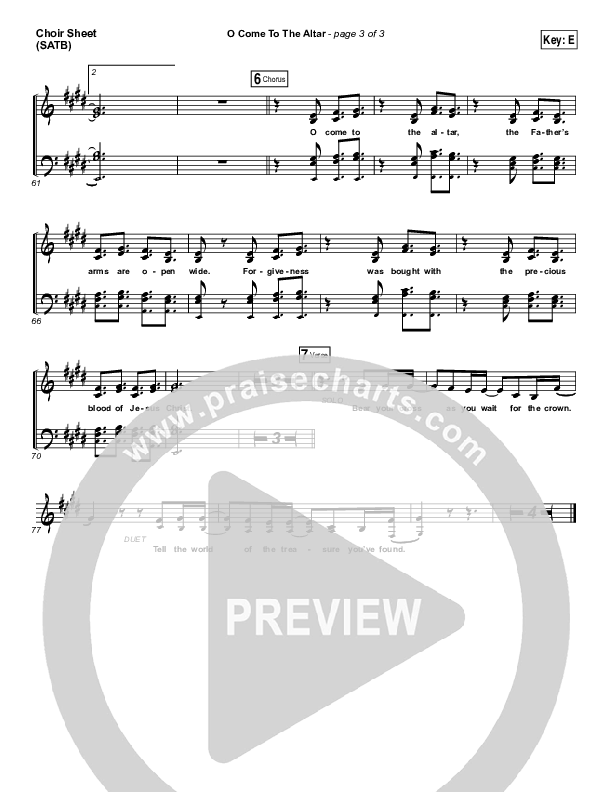 O Come To The Altar (Acoustic) Choir Sheet (SATB) (Elevation Worship)