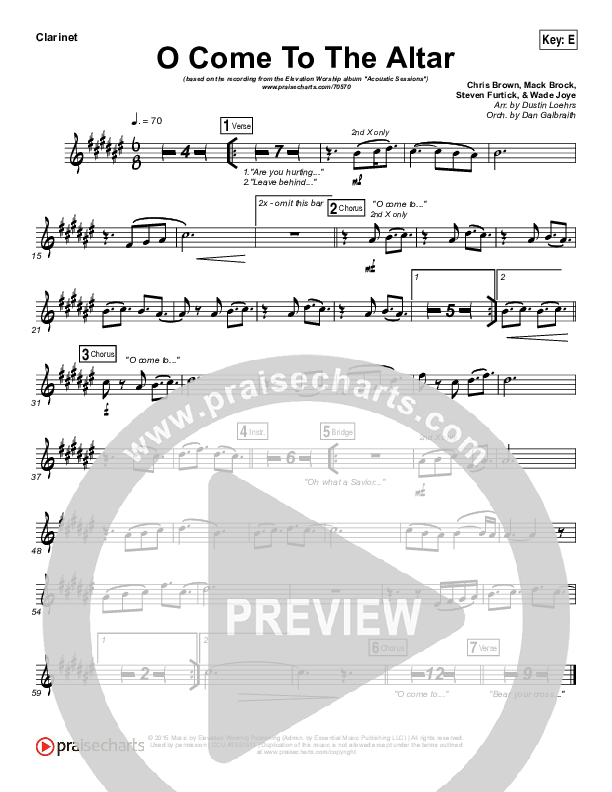 O Come To The Altar (Acoustic) Clarinet (Elevation Worship)