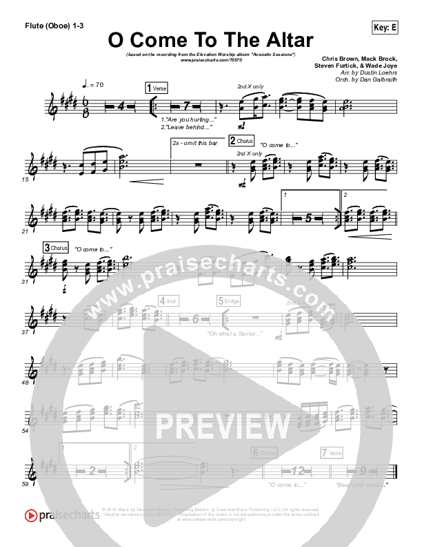 O Come To The Altar (Acoustic) Flute/Oboe 1/2/3 (Elevation Worship)