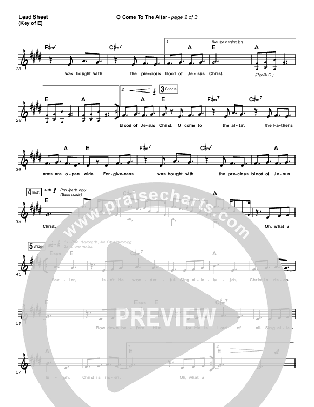 O Come To The Altar (Acoustic) Lead Sheet (Melody) (Elevation Worship)