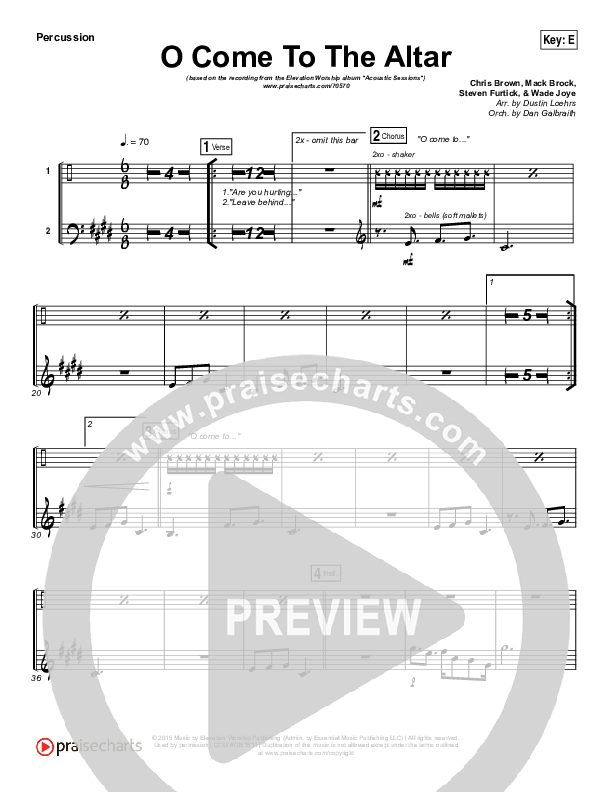 O Come To The Altar (Acoustic) Percussion (Elevation Worship)