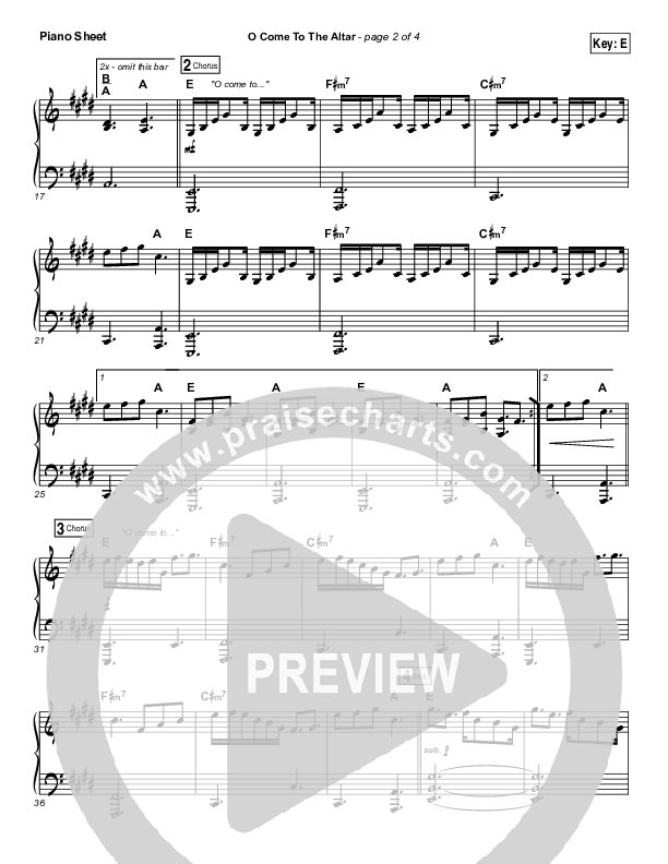 O Come To The Altar (Acoustic) Piano Sheet (Elevation Worship)