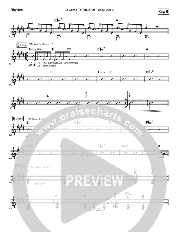O Come To The Altar (Acoustic) Rhythm Chart (Elevation Worship)