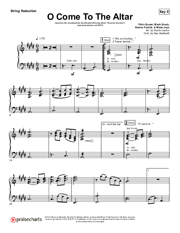 O Come To The Altar (Acoustic) String Pack (Elevation Worship)