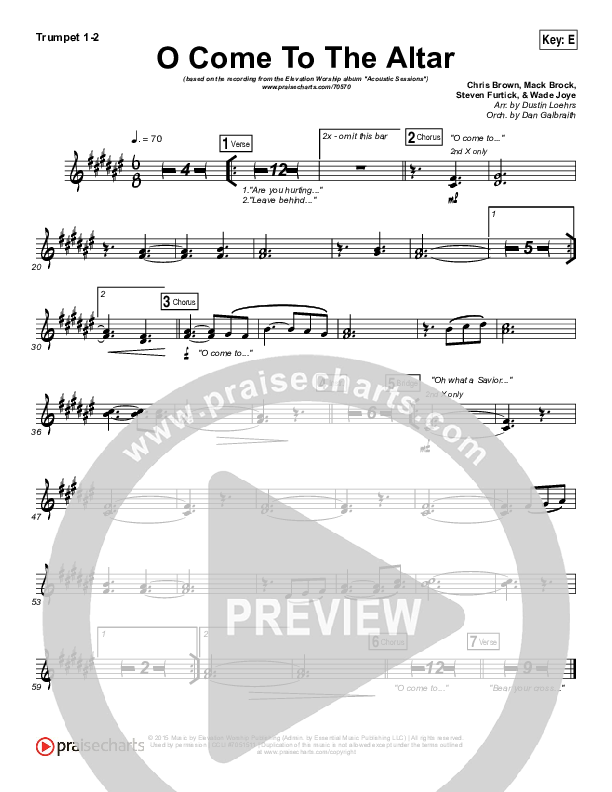 O Come To The Altar (Acoustic) Trumpet 1,2 (Elevation Worship)