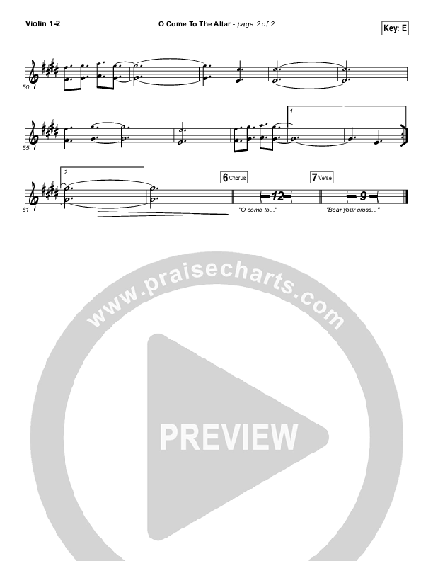 O Come To The Altar (Acoustic) Violin 1/2 (Elevation Worship)