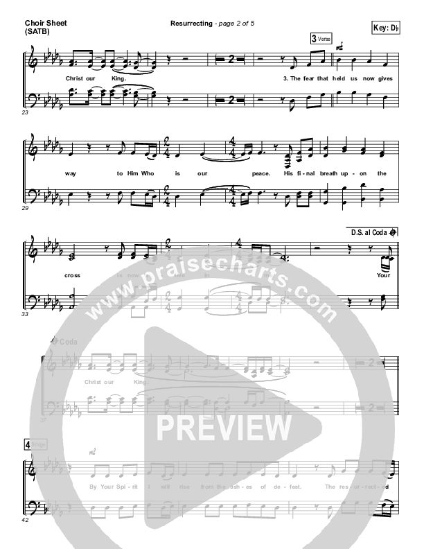 Resurrecting (Acoustic) Choir Sheet (SATB) (Elevation Worship)