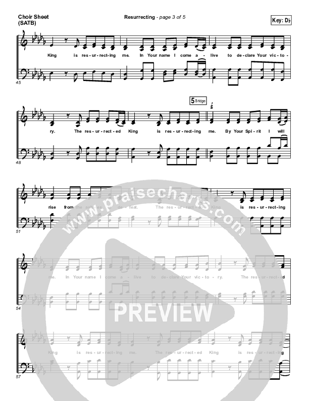 Resurrecting (Acoustic) Choir Sheet (SATB) (Elevation Worship)