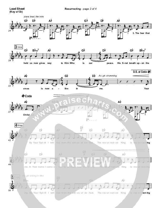 Resurrecting (Acoustic) Lead Sheet (Melody) (Elevation Worship)