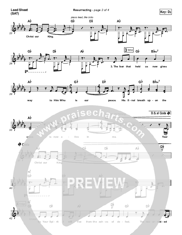 Resurrecting (Acoustic) Lead Sheet (SAT) (Elevation Worship)