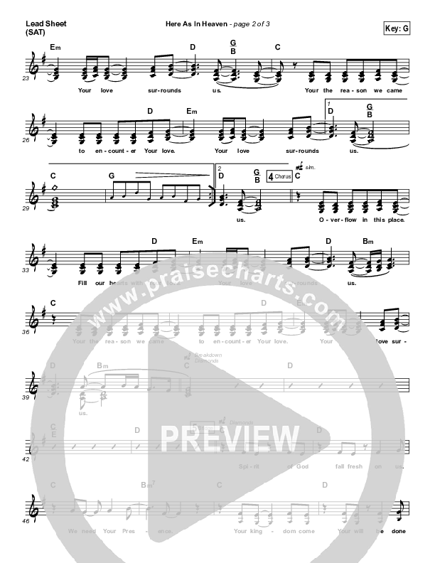 Here As In Heaven (Acoustic) Lead (SAT) (Elevation Worship)