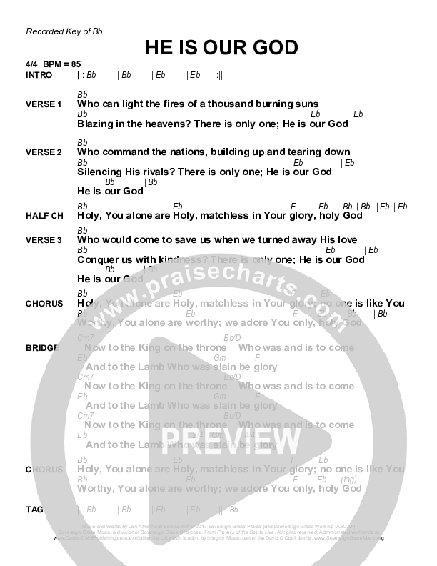 He Is Our God Chords & Lyrics (Sovereign Grace)