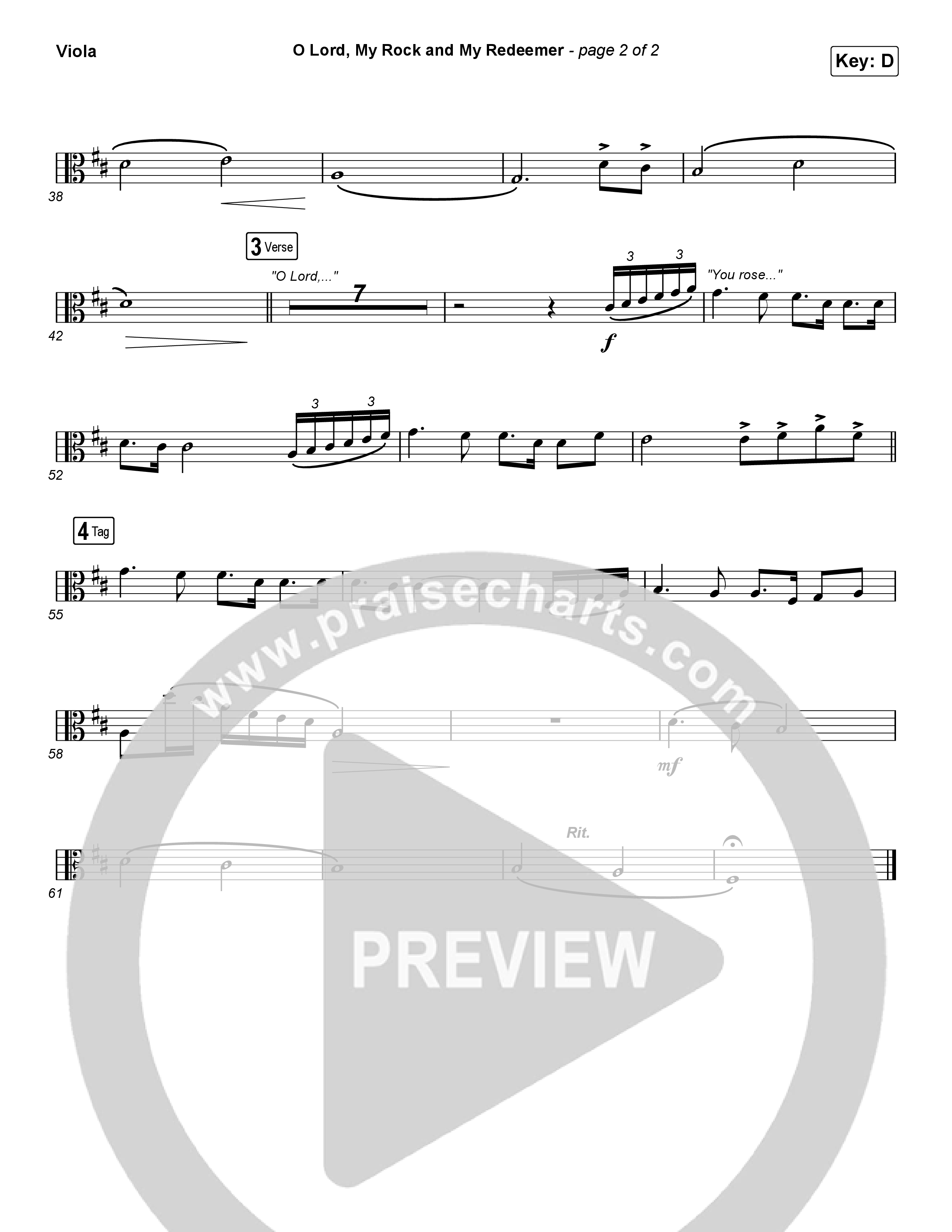 O Lord My Rock And My Redeemer Viola (Sovereign Grace)