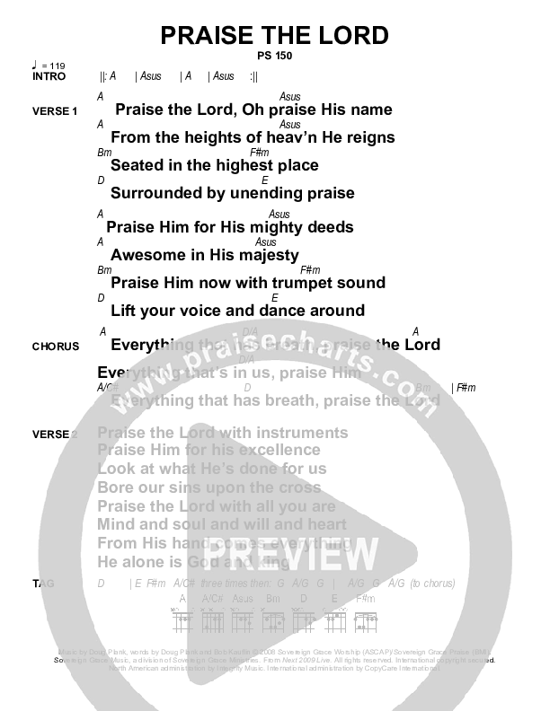 Praise The Lord Chords & Lyrics (Next)