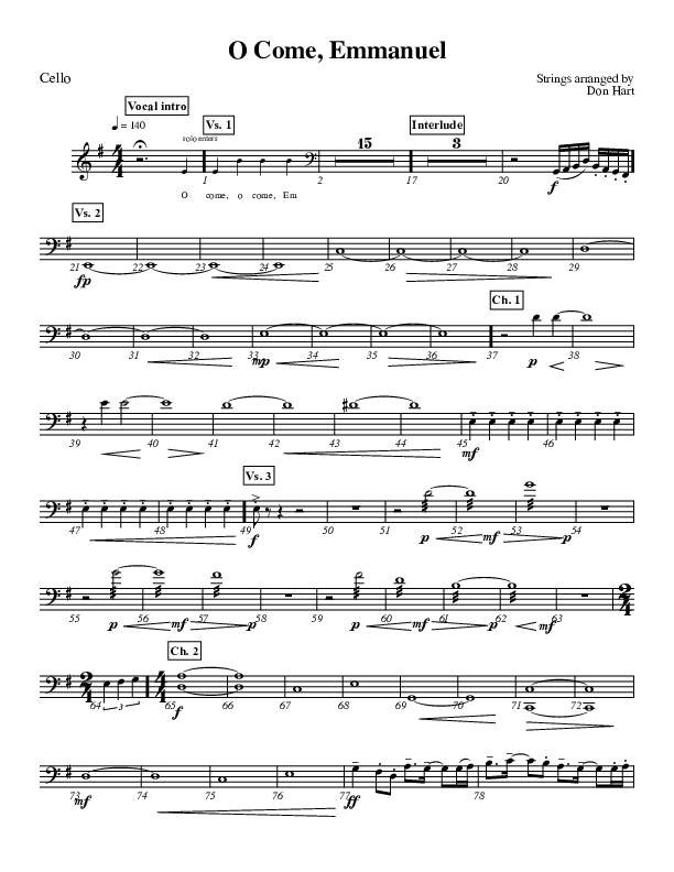 O Come O Come Emmanuel Cello (Highlands Worship)